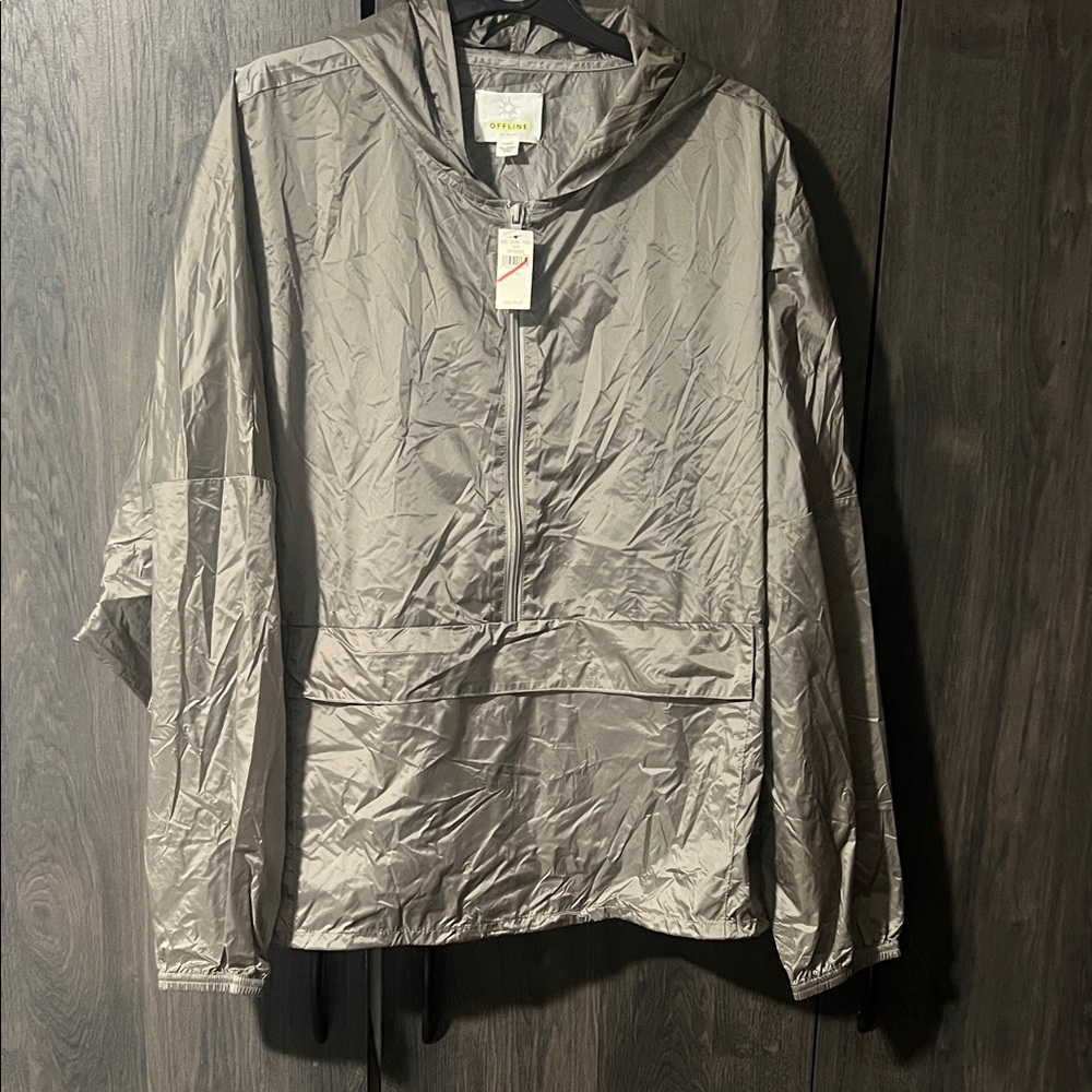 NWT OFFLINE BY Aerie Gray Windbreaker Jacket